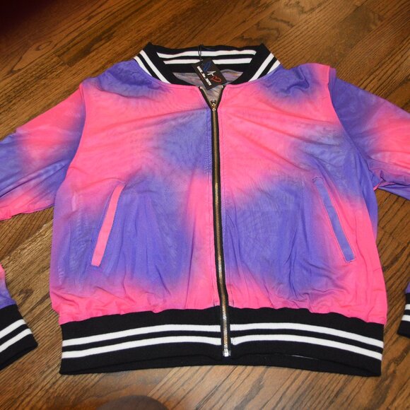 Save the Faith Brand~Boutique~NWT~Large~Short Zip up Jacket~Reversible~Nylon~ - Picture 10 of 15